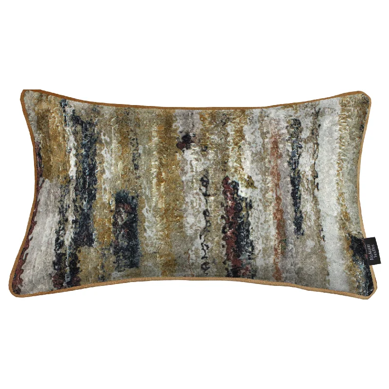 Aura Ochre Printed Velvet Pillow