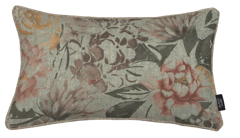 Blooma Green, Pink and Ochre Floral Pillow