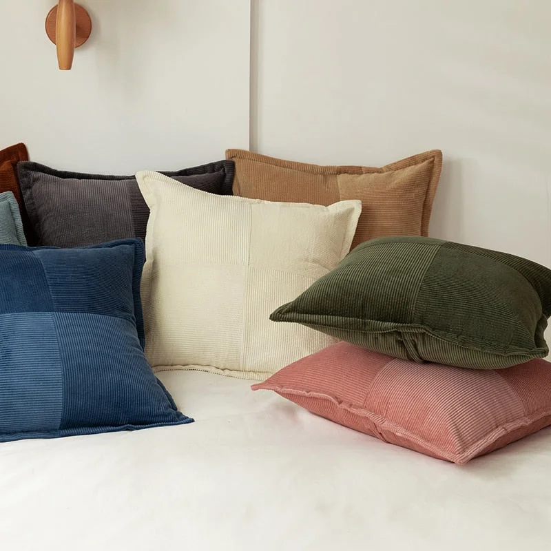 Contrast Twill Solid Pillow Cover