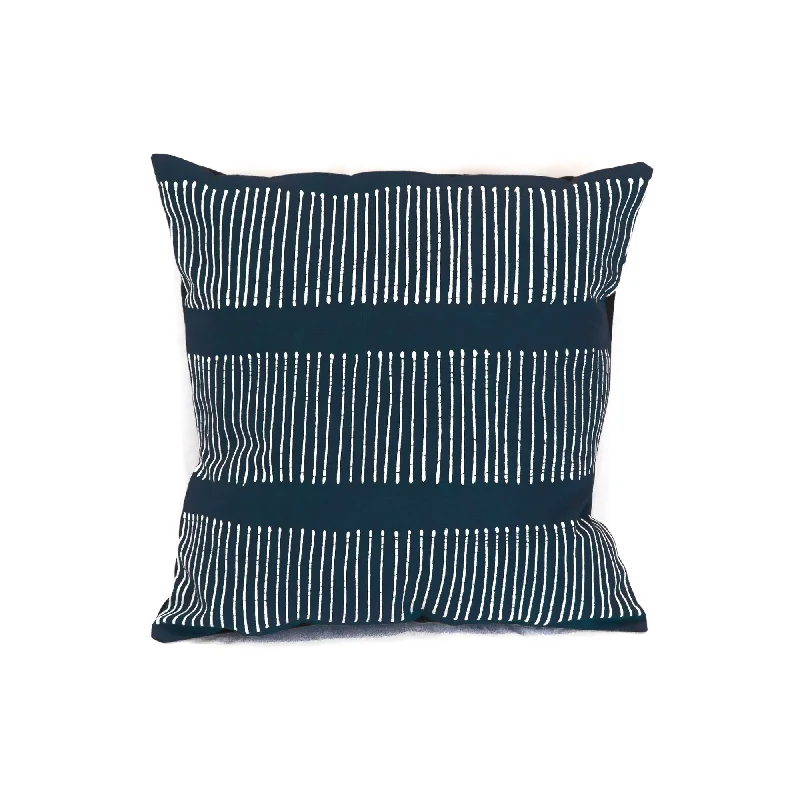 Tribal Cloth Indigo Lines Cushion Cover