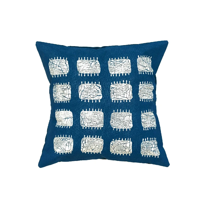 Tribal Cloth Indigo Spike Cushion Cover