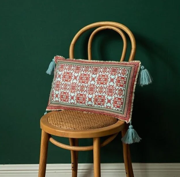 Flowers & Paisley Pillow Covers with Tassels