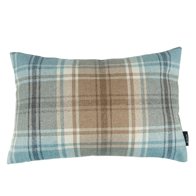 Angus Duck Egg Blue Tartan Pillow