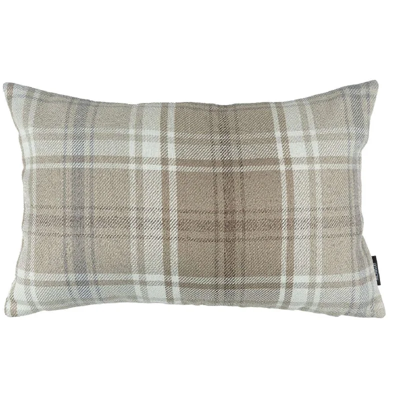 Angus Beige Cream Tartan Pillow