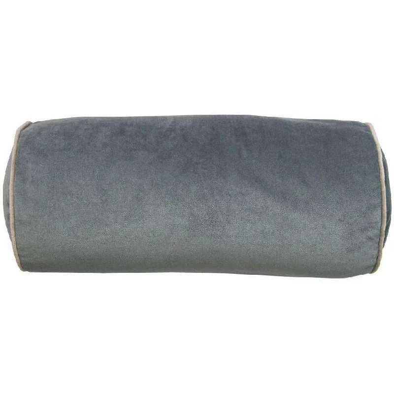 Deluxe Velvet Charcoal Grey Bolster Pillow 45cm x 20cm