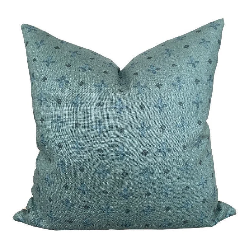 READY TO SHIP Designer Amun Border Pillow in Juniper