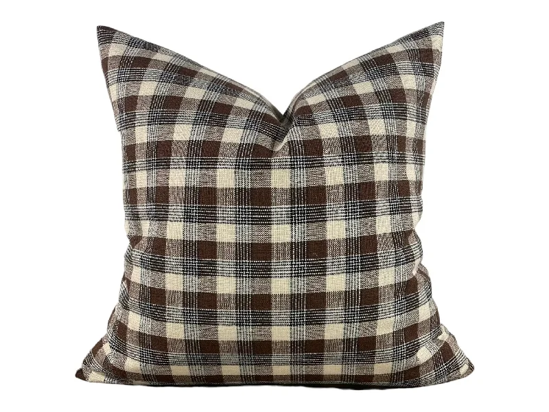 READY TO SHIP Designer "Hawthorne" Plaid Woven Pillow Cover