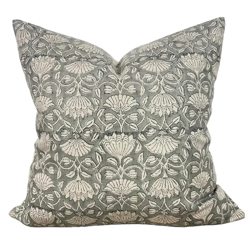 READY TO SHIP Designer "Laguna" Block Print Pillow Cover