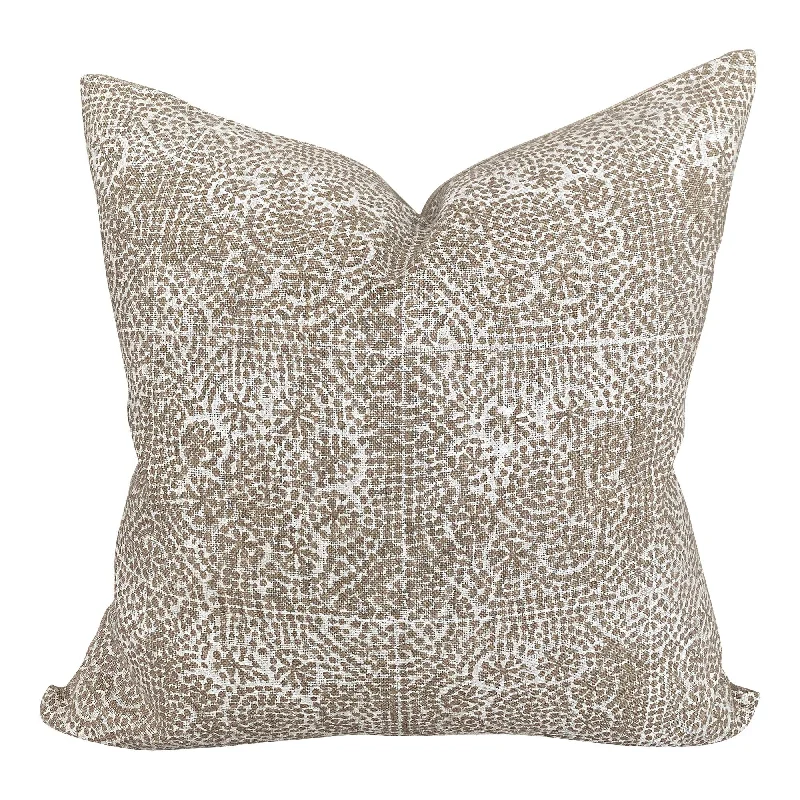 READY TO SHIP Designer Wisteria in White Linen Pillow Cover