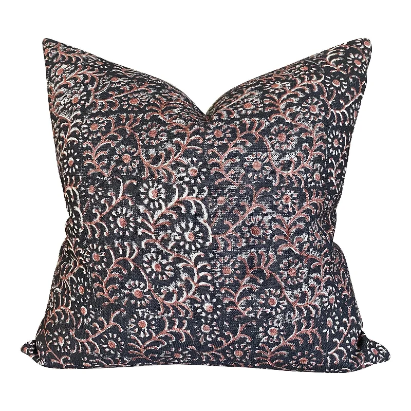 READY TO SHIP Kochin Pillow Cover in Noir Saffron