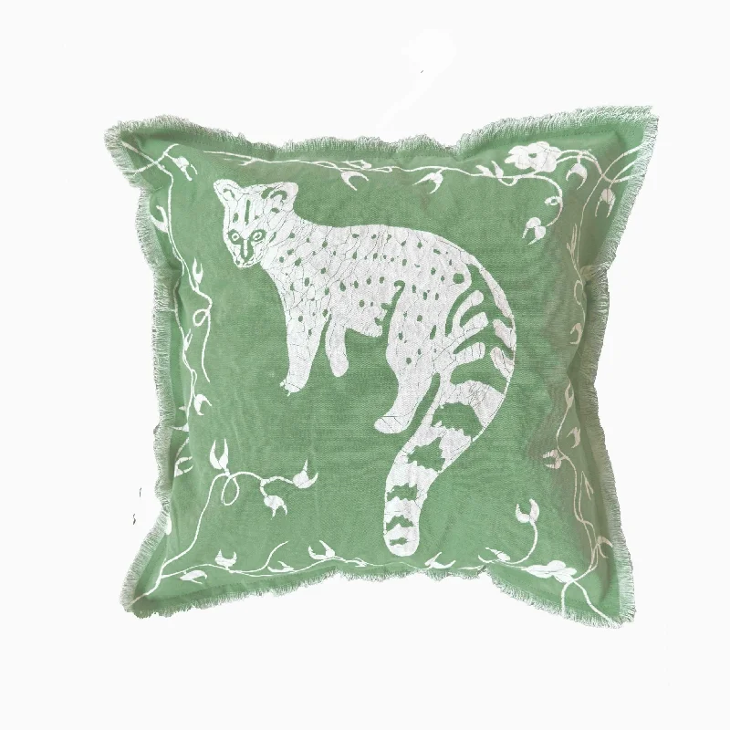 Zobisika Civet Cushion Cover In Medium Green