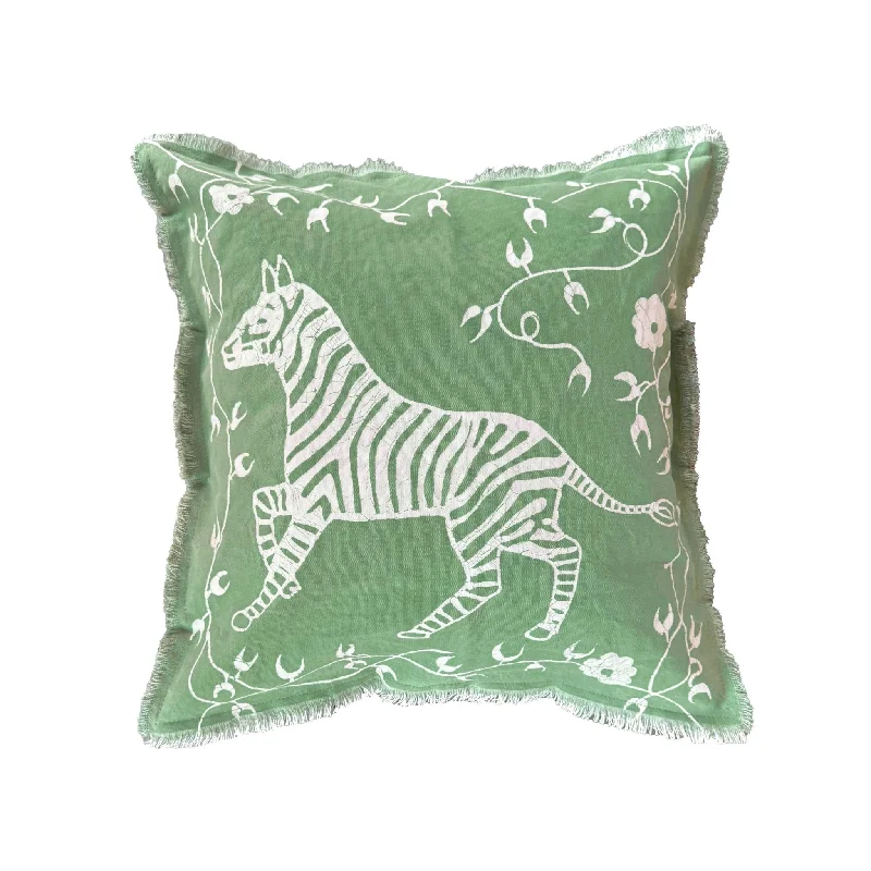 Zobisika Zebra Cushion Cover Medium Green