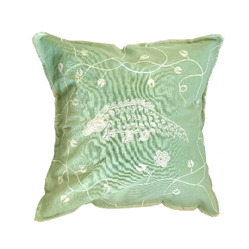 Zobisika Pangolin Cushion Cover In Medium Green