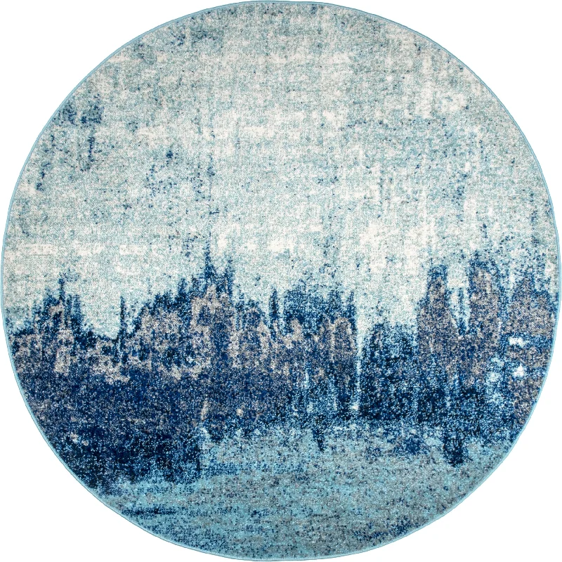 Abstract Rainfall Rug | Blue