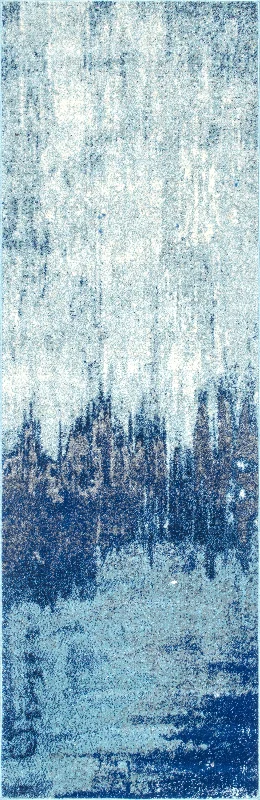 Abstract Rainfall Rug | Blue