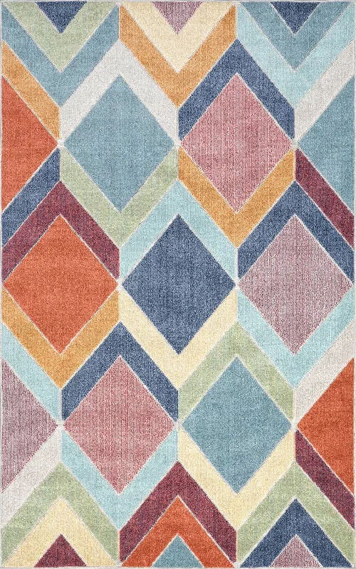 Alaia Colorful Retro Indoor/Outdoor Rug | Multicolor