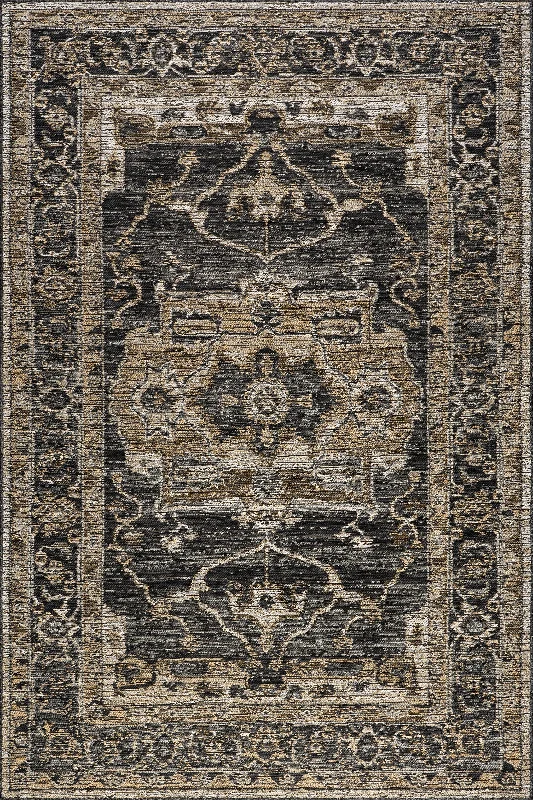 Alivia Medallion Reversible Indoor/Outdoor Rug | Cream & Charcoal