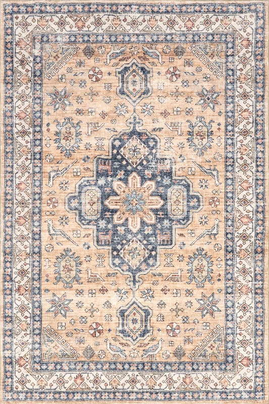 Arsenia Vintage Medallion Washable Rug | Sand