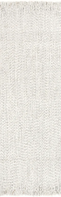 Ashen Braided Tassel Indoor/Outdoor Rug | Ivory