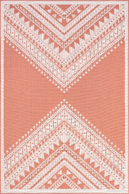 Aztec Prism Indoor/Outdoor Rug | Coral