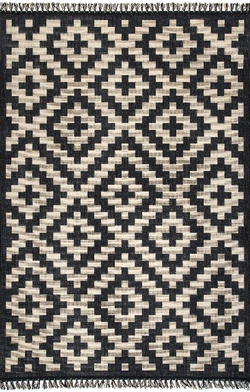 Aztec Trellis Rug | Black