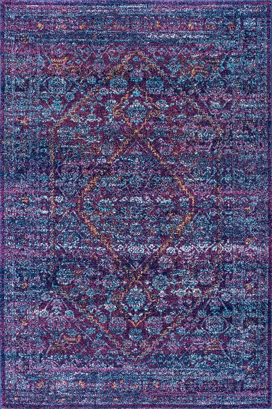 Bridget Diamond Medallion Rug | Purple