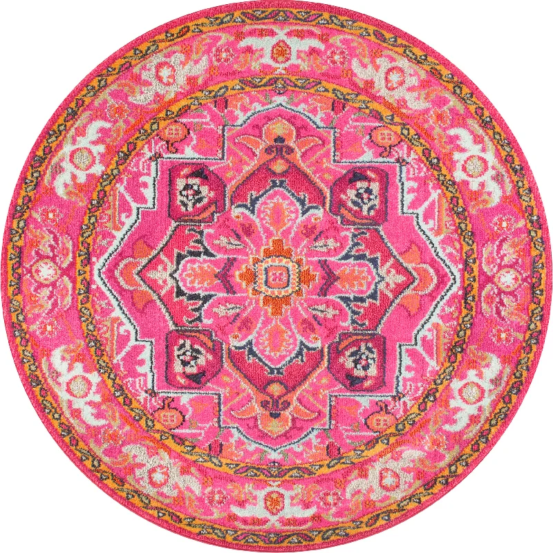 Center Medallion Rug | Violet Pink