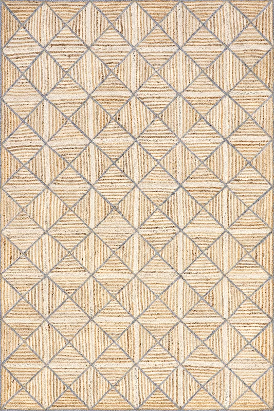 Denys Jute Textured Trellis Rug | Natural