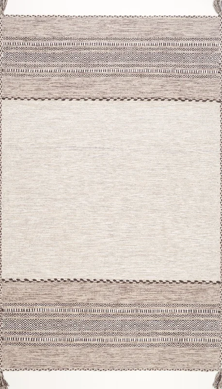 Diamond Banded Rug | Light Beige