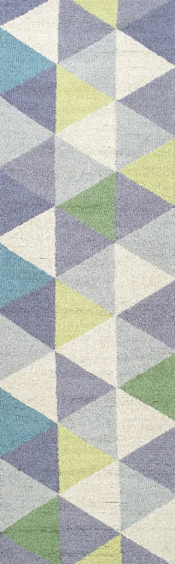 Dimensional Triangles Rug | Green