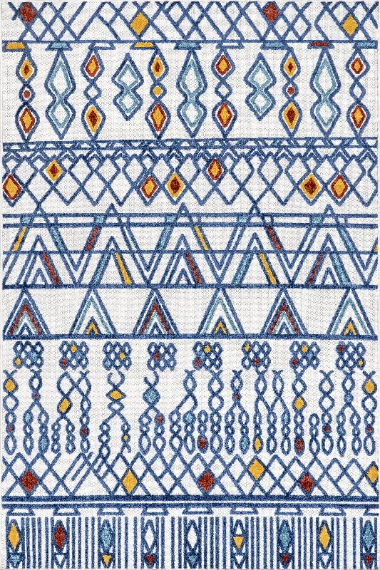 Dominique Lattice Indoor/Outdoor Rug | Blue Multicolor