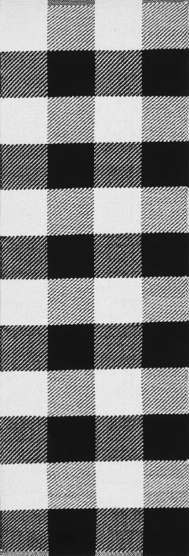 Flatwoven Buffalo Plaid Rug | Black