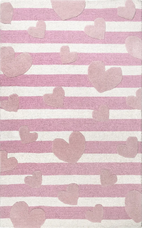 Floating Hearts Nursery Rug | Pink