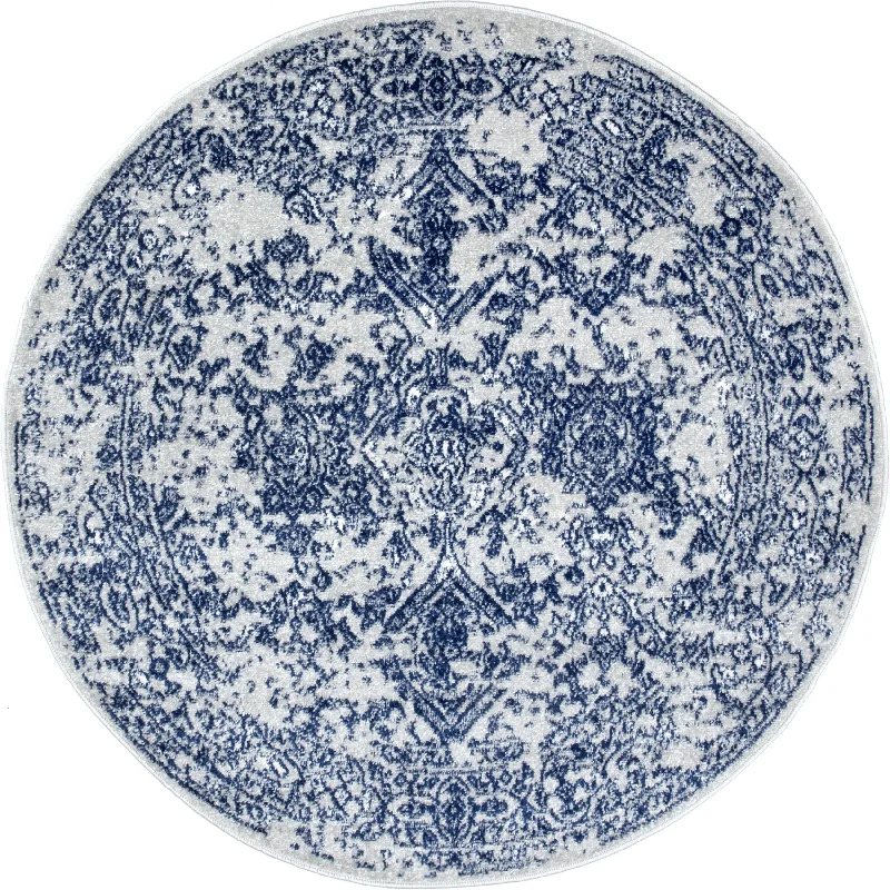 Floral Ornament Rug | Blue