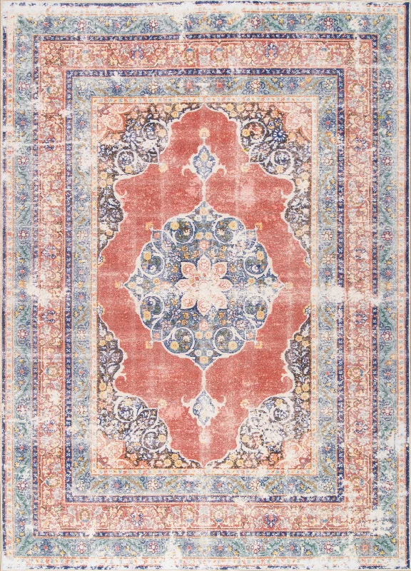 Flowering Wreath Medallion Rug | Orange