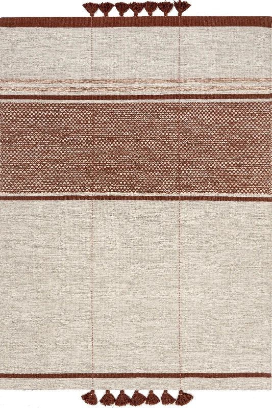 Koami Wide Stripe Rug | Rust