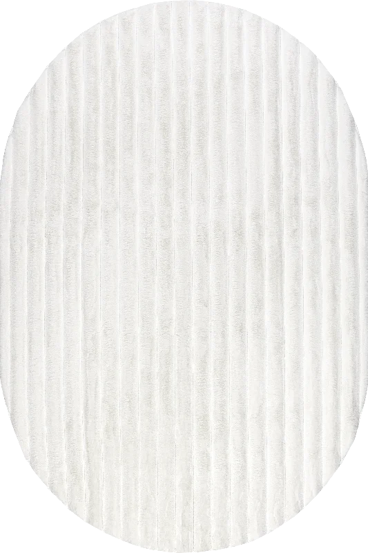 Kris Striped Plush Cloud Washable Rug | Off White