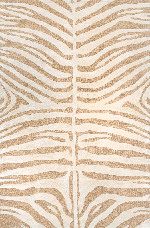 Kylie Wool-Blend Zebra Rug | Tan