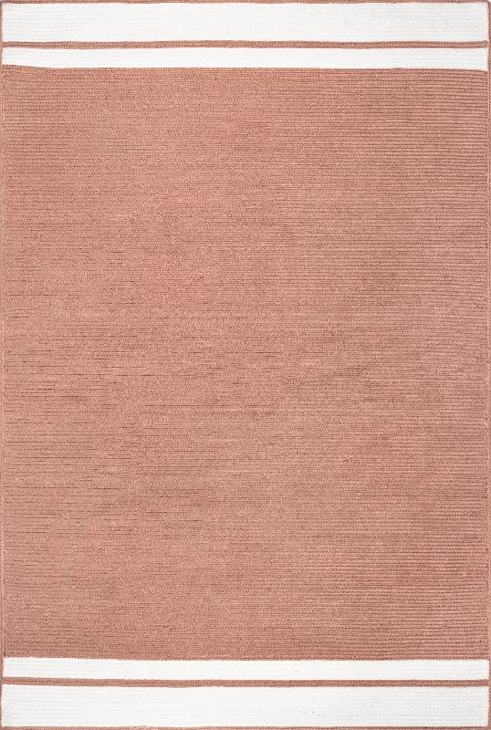 Luann Solid Bordered Rug | Rust