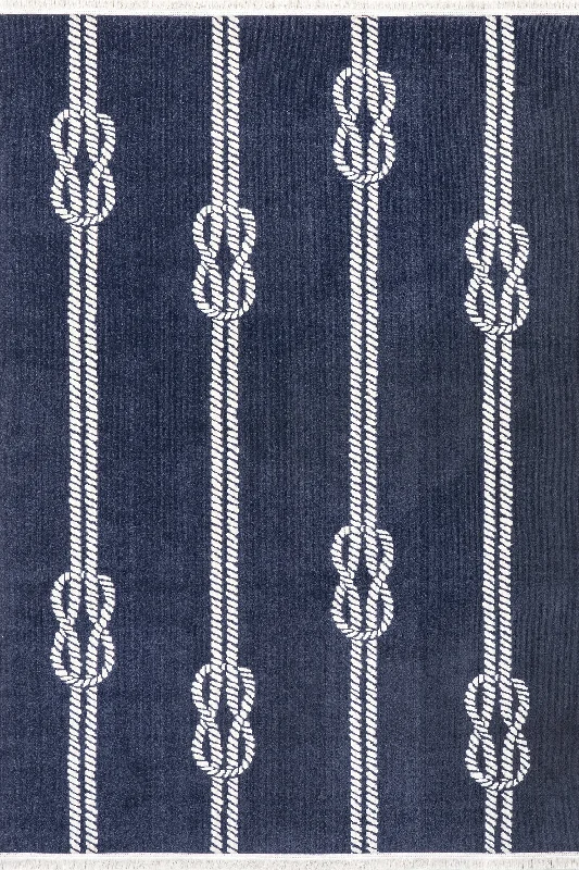 Melpomene Nautical Indoor/Outdoor Rug | Navy