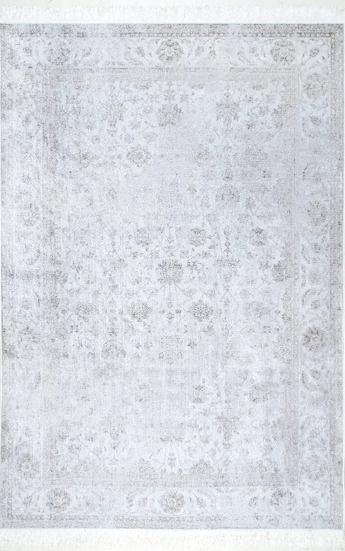 Miller Fading Floral Rug | Silver