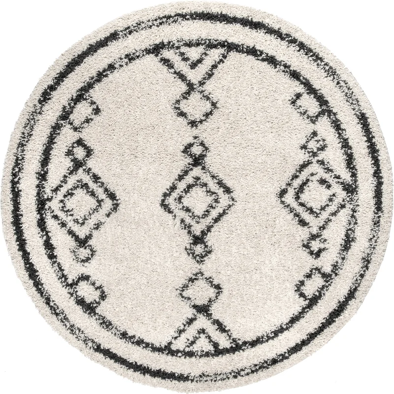 Moroccan Diamond Drop Tassel Rug | Off White