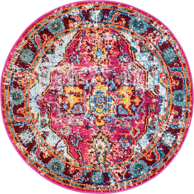 Mosaic Medallion Rug | Fuchsia