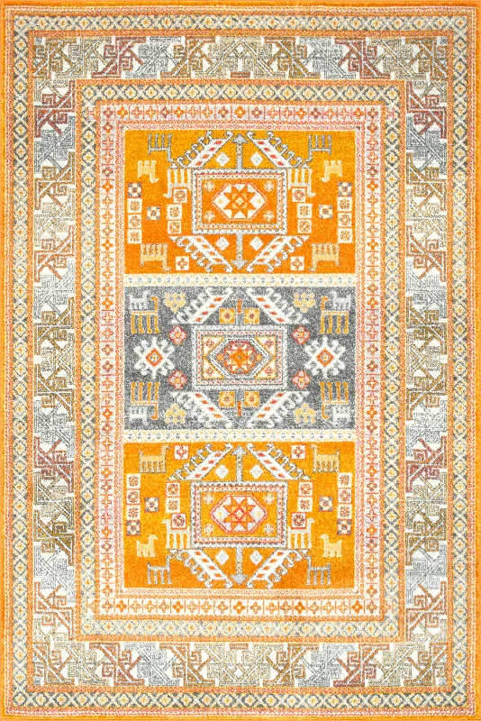 Paneled Geometric Rug | Yellow