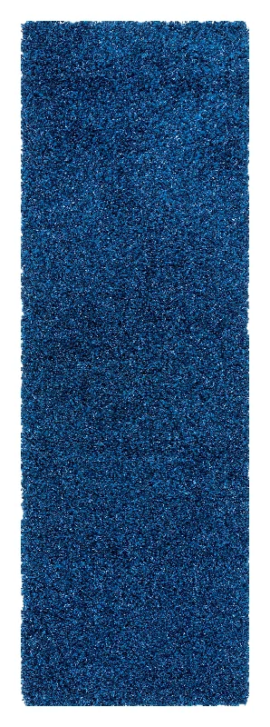 Plush Solid Shaggy Rug | Navy