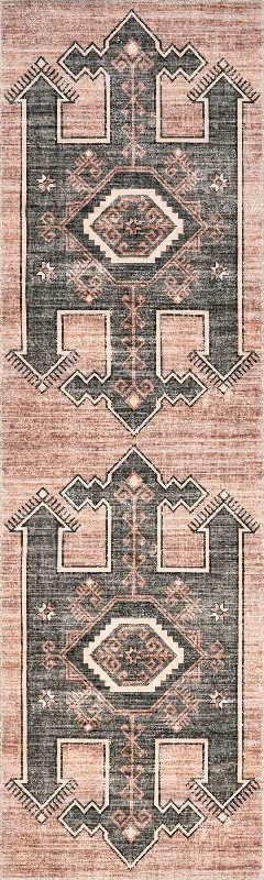 Sagebrush Geometric Washable Rug | Blush