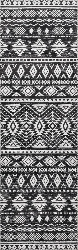 Shelby Washable Graphic Rug | Charcoal