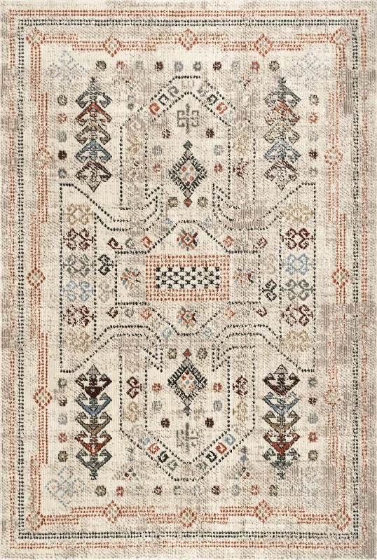 Southwestern Bordered Rug | Beige