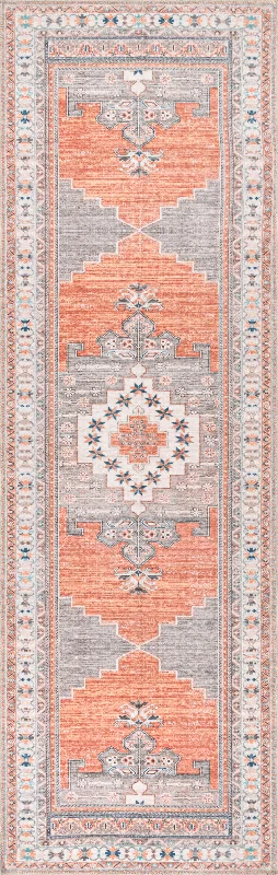 Stellar Medallion Washable Rug | Rust