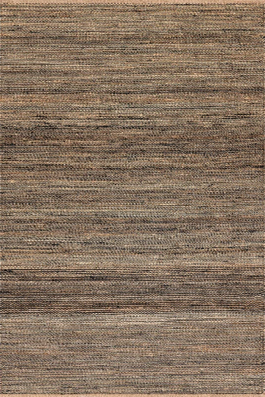 Striped Handwoven Jute Rug | Black